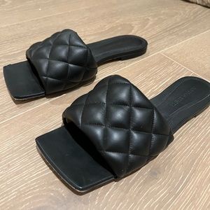 Bottega Veneta Sandal Pelle S Cucio Stitched Nappa Dream- Black- Size EU 37.5